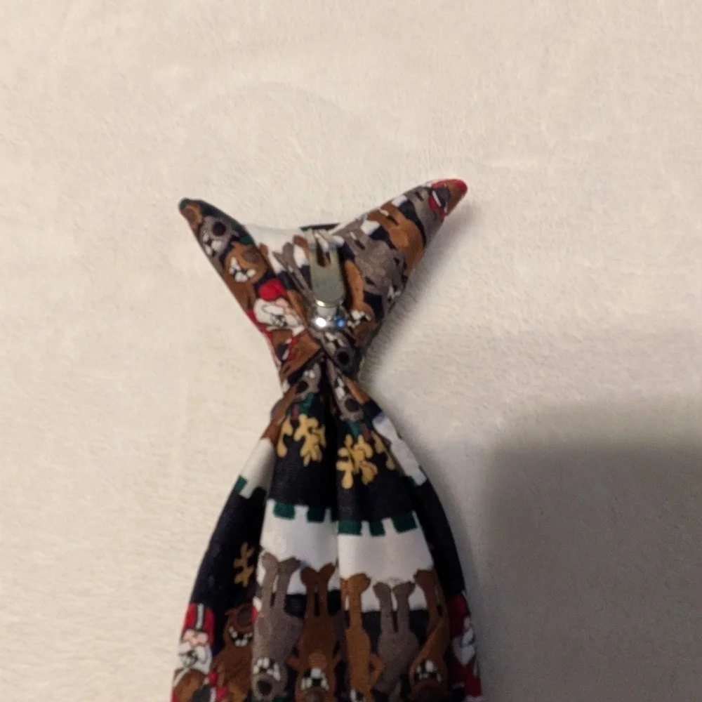 Festive Santa and Reindeer Clip on Tie